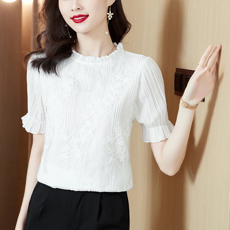 HorizonElegance Chiffon Blouse