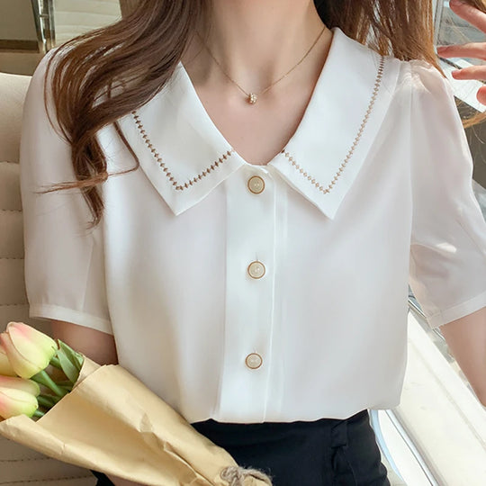 SummerLuxe Chiffon Blouse