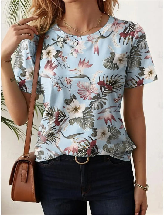 Avelina ZomerFlora Bloemen T-Shirt