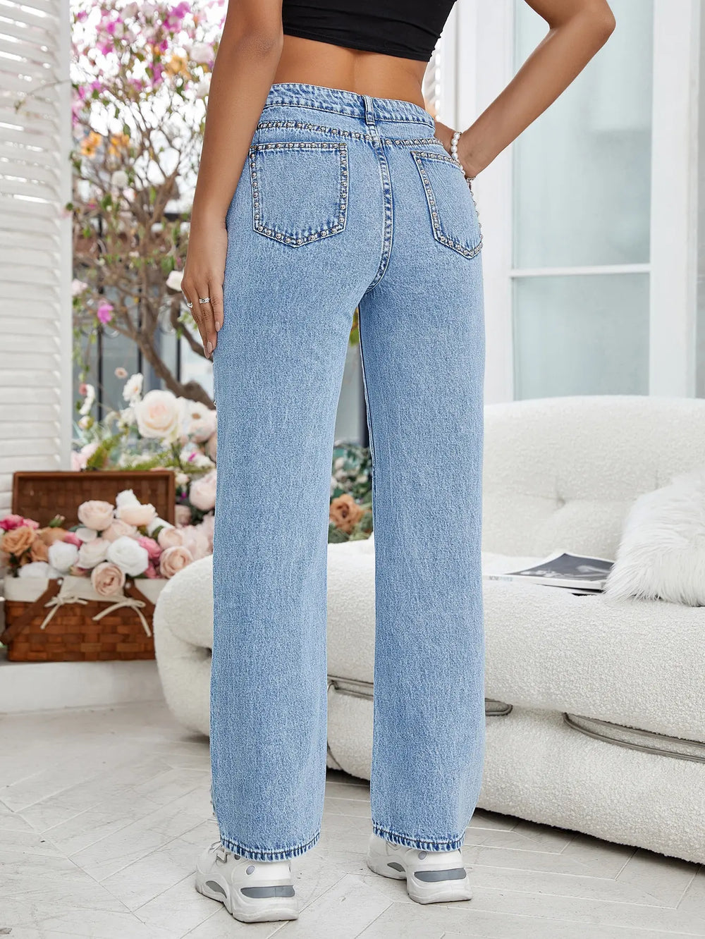 MiraMode Side Riveted Straight Jeans