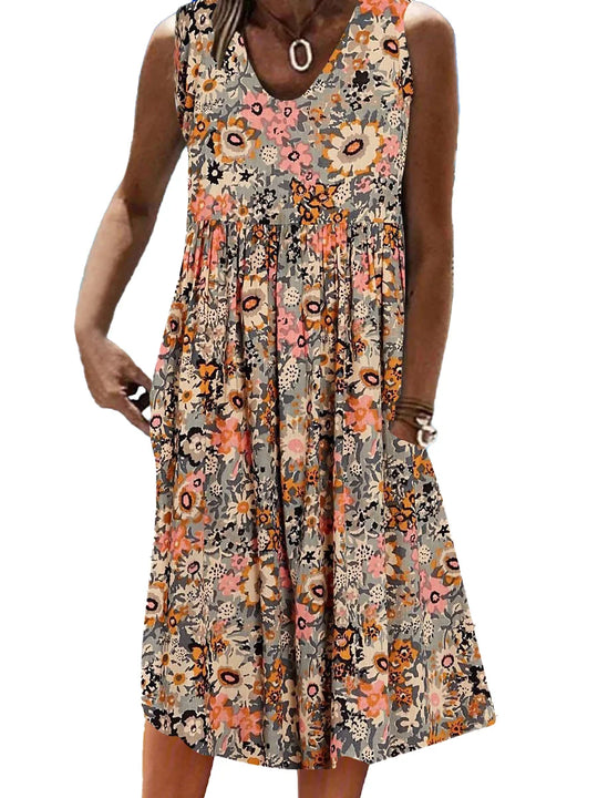 LuxeElegance Bloemen Midi-Jurk