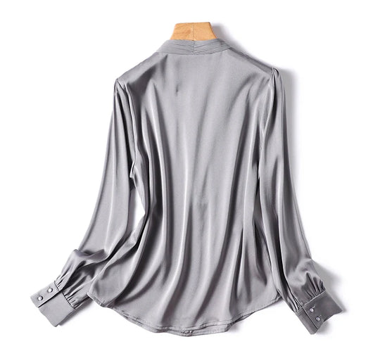 Chic Elegance Satin Zomerblouses voor Dames