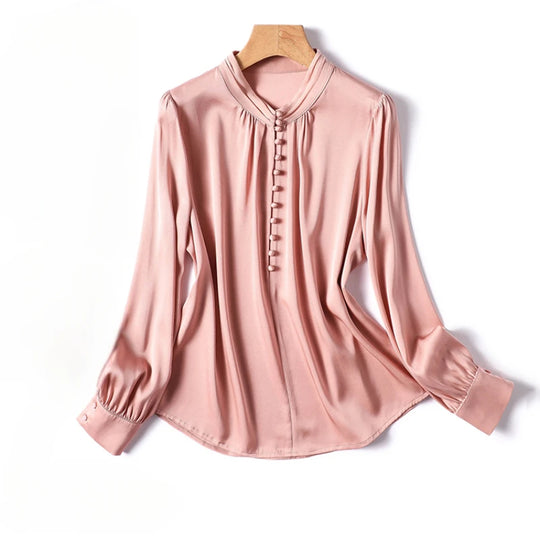 Chic Elegance Satin Zomerblouses voor Dames