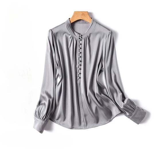 Chic Elegance Satin Zomerblouses voor Dames