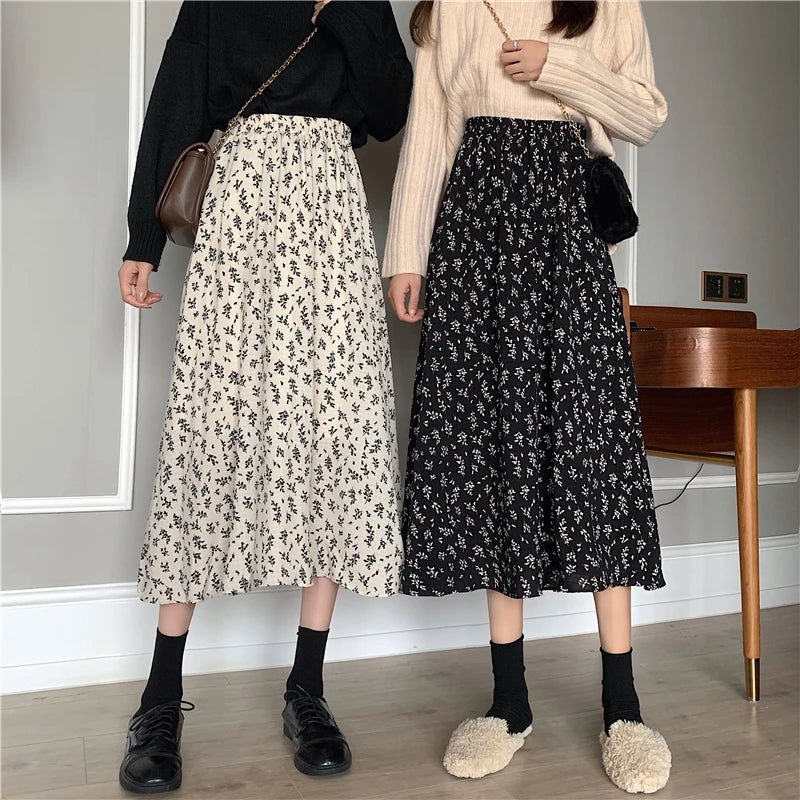 LunaVintage Bloemenprint Midi Rok