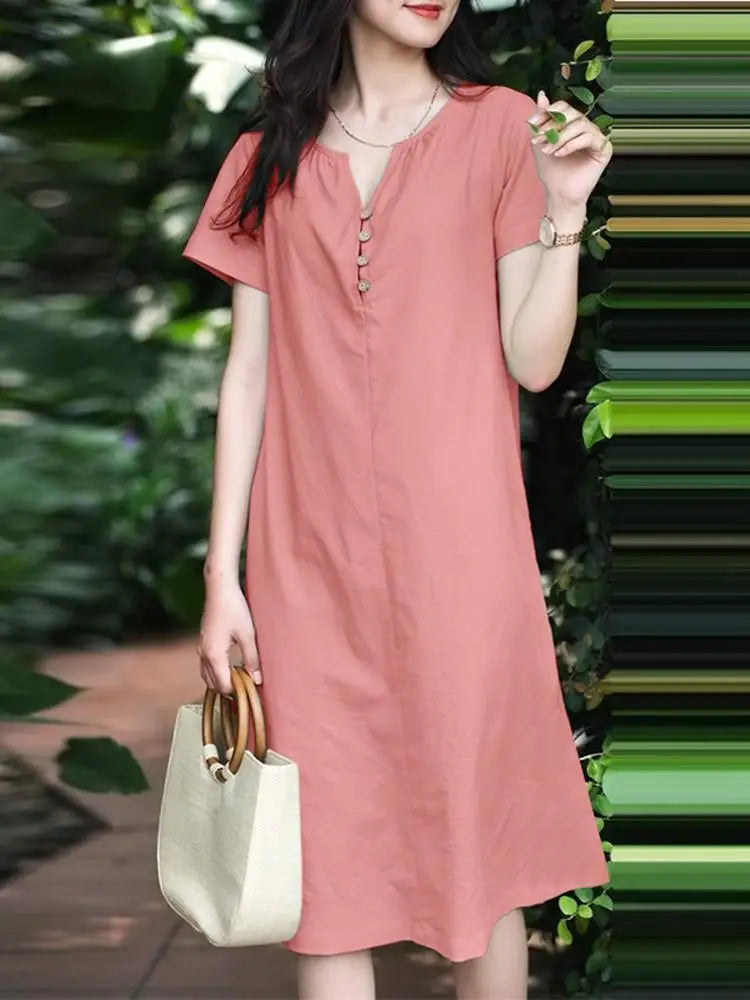 Zanzea Elegant Cotton Sundress