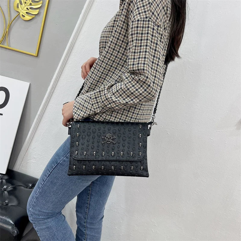 LuxeElegance Vintage Rivet Crossbody