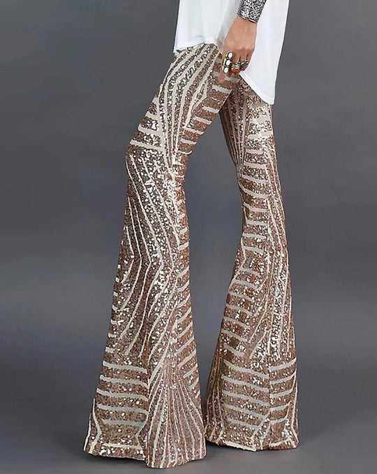 Flare broek met glitters