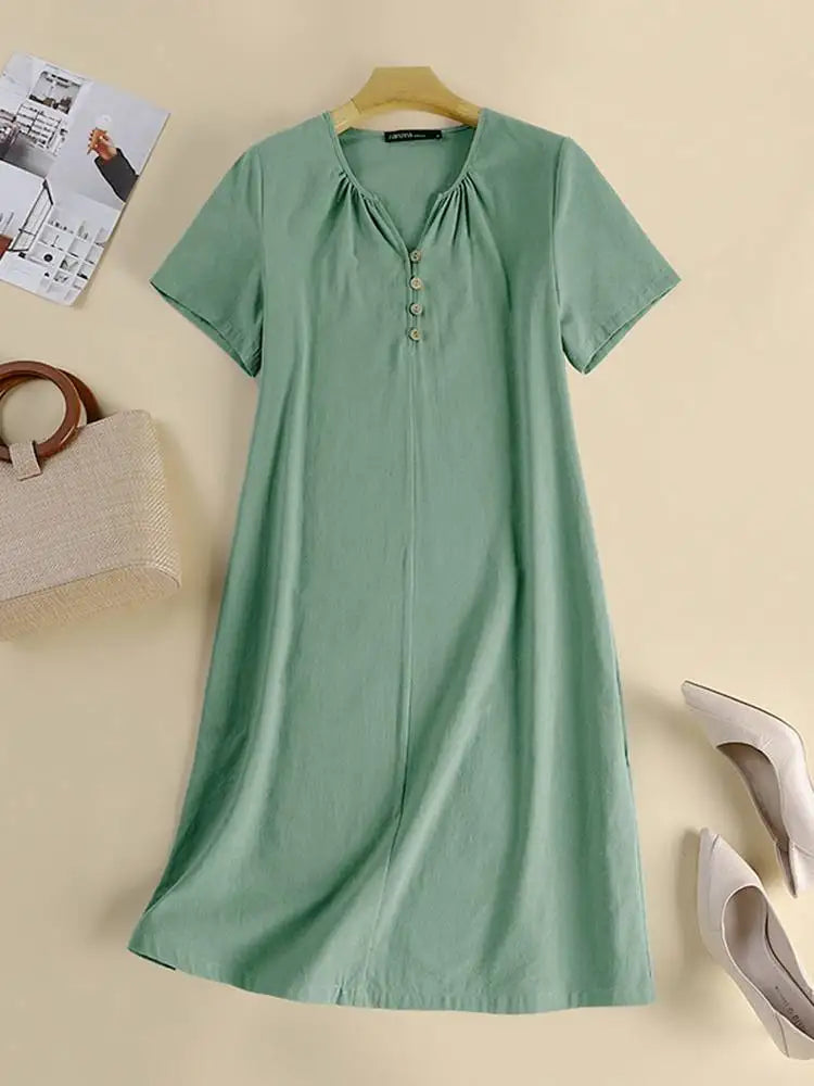 Zanzea Elegant Cotton Sundress