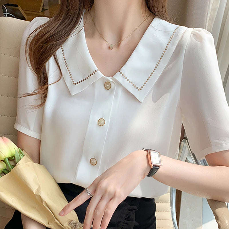 SummerLuxe Chiffon Blouse