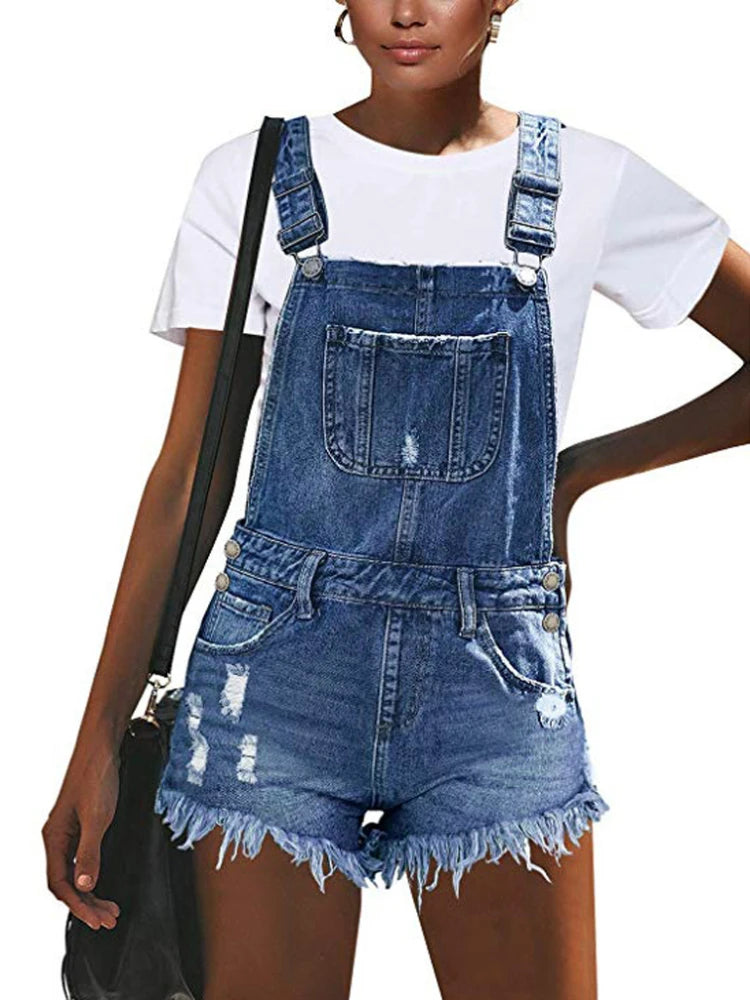 Gescheurde Denim Overalls - Zomer Jumpsuit