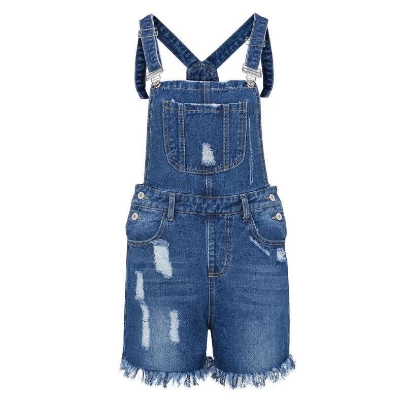 Gescheurde Denim Overalls - Zomer Jumpsuit