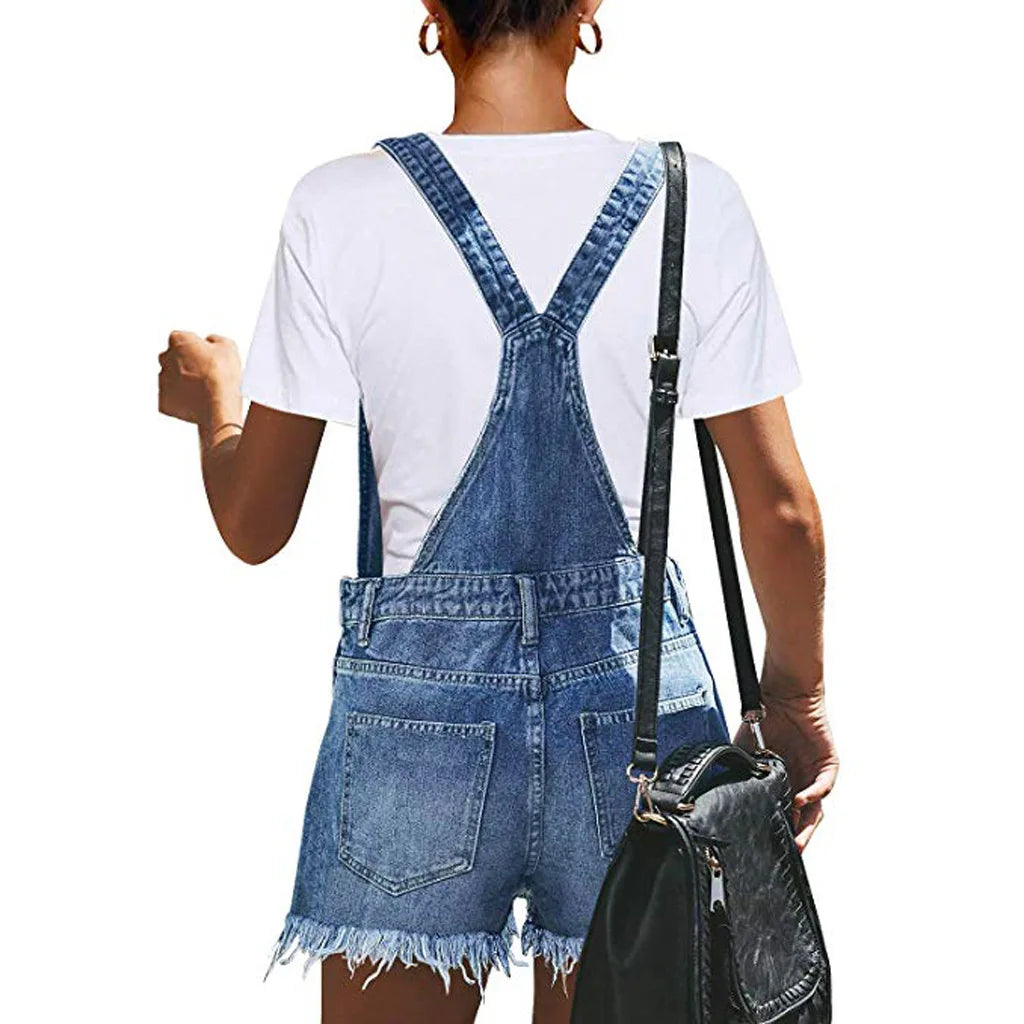 Gescheurde Denim Overalls - Zomer Jumpsuit