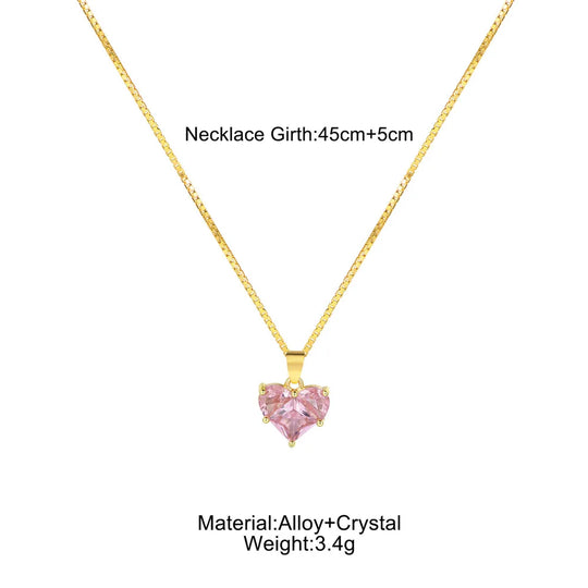 Celeste's Schitterende Roze Zirkonium Hartenketting