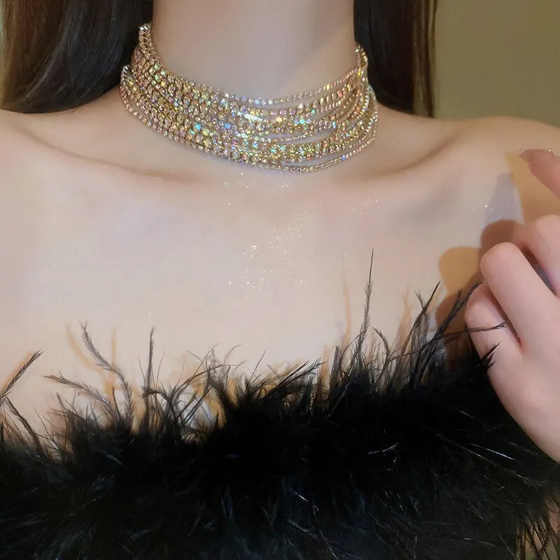 Stella Luxe Rhinestone Choker Ketting