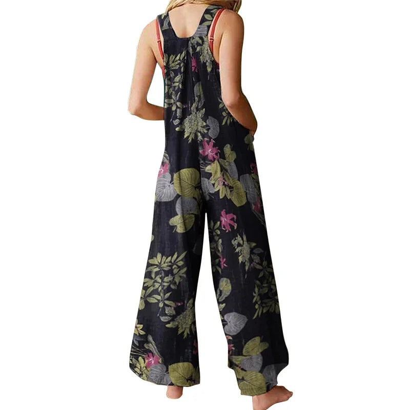 Luchtige Zomer Jumpsuit met Bladprint voor Dames