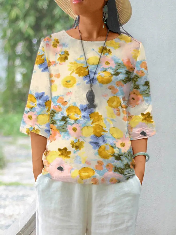 Azzurra Fashion Bloemenblouse