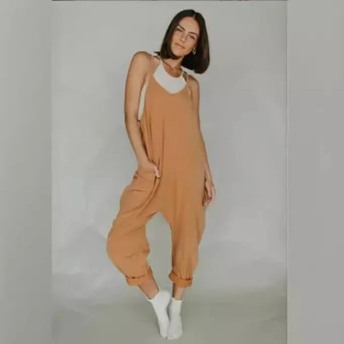 Zomer Effen Kleur Jarretel Jumpsuit