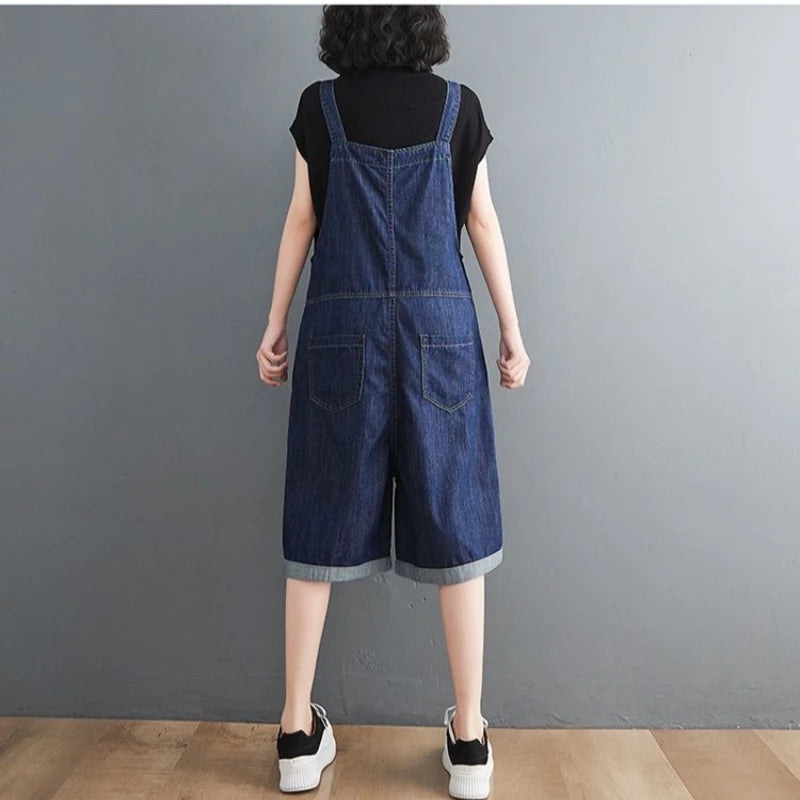 Koreaanse Denim Jumpsuit met Baggy Pasvorm