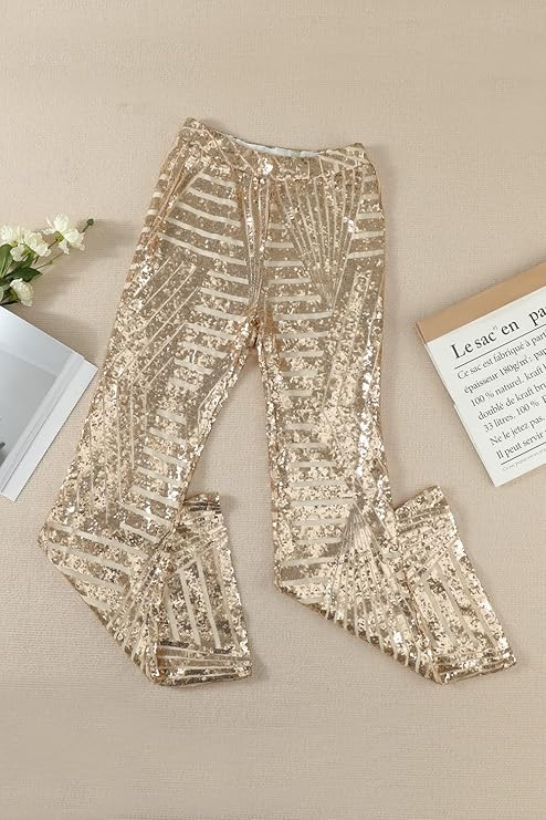 Flare broek met glitters