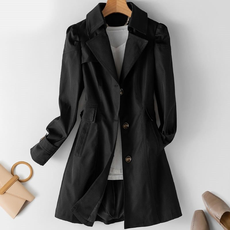 Trendy Lange Trenchcoat | Stijlvolle Jas met Tijdloos Design