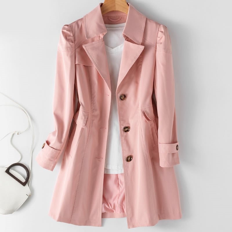 Trendy Lange Trenchcoat | Stijlvolle Jas met Tijdloos Design