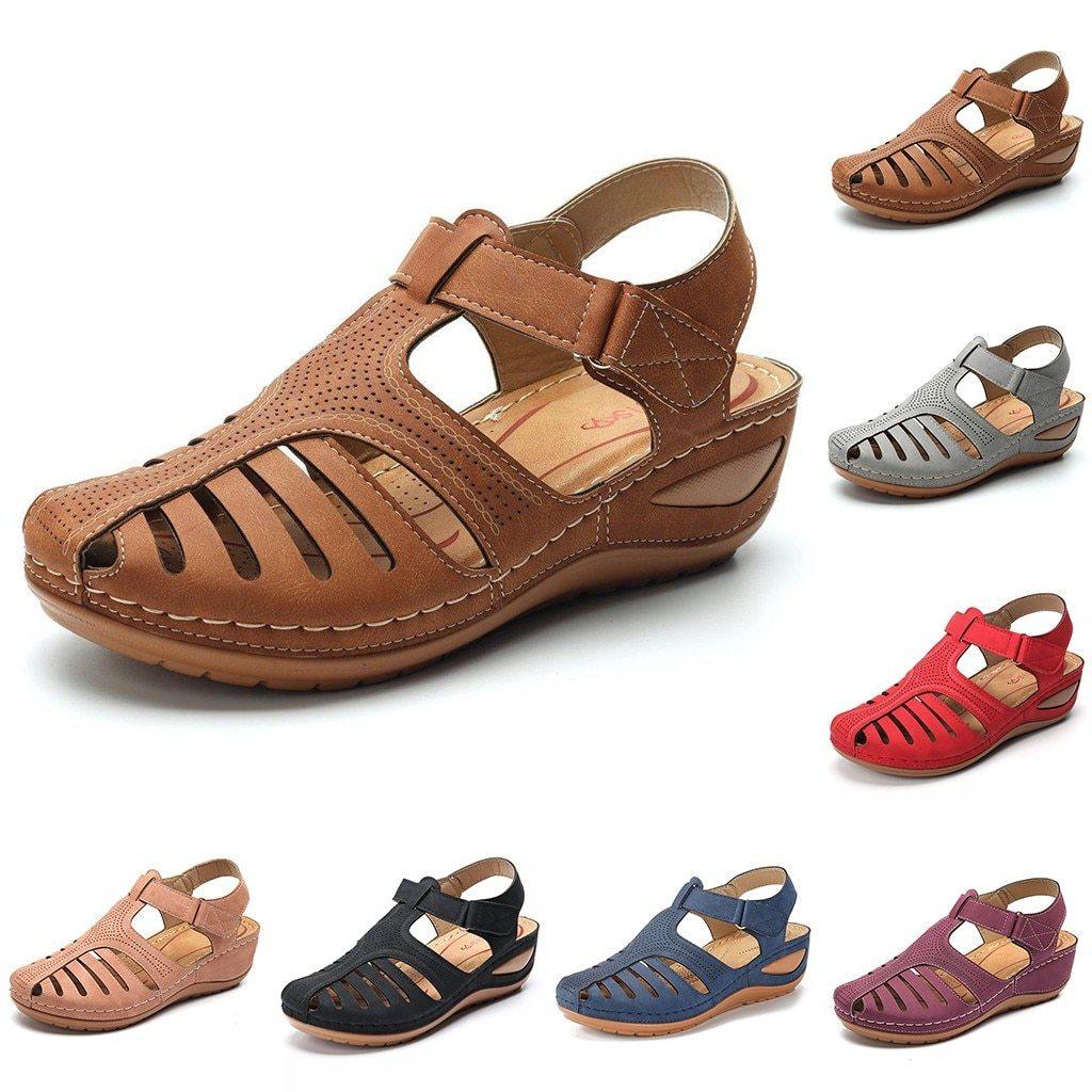 Velanora Comfortabele Orthopedische Lage Hak Sandalen